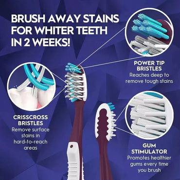 8 Pack Oral-B CrossAction 3D White Advanced Toothbrush Medium Bristle