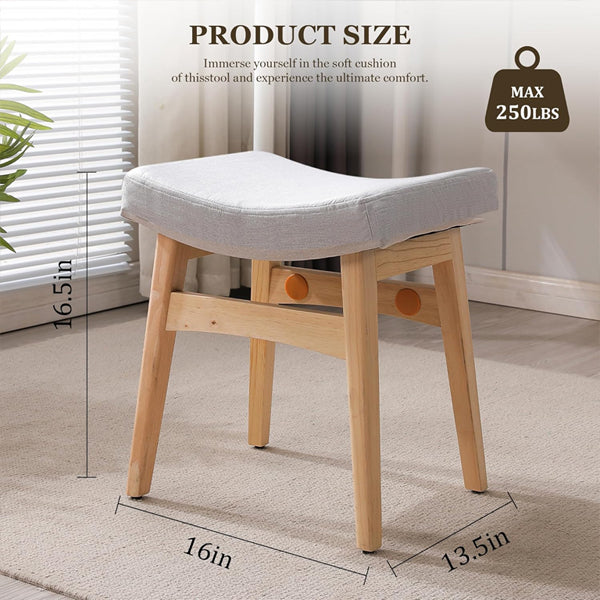 Costaskf Vanity Stool, Saddle Cushion Foot Stool, Modern Vanity Bench Ottoman