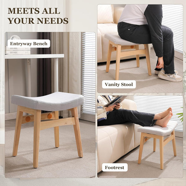 Costaskf Vanity Stool, Saddle Cushion Foot Stool, Modern Vanity Bench Ottoman