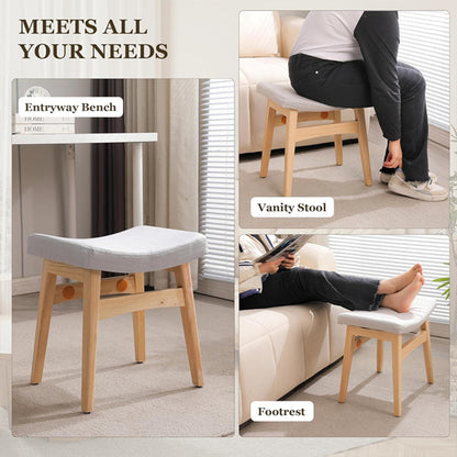 Costaskf Vanity Stool, Saddle Cushion Foot Stool, Modern Vanity Bench Ottoman