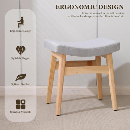 Costaskf Vanity Stool, Saddle Cushion Foot Stool, Modern Vanity Bench Ottoman
