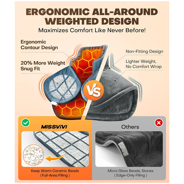 MISSViVi Graphene-Infused Weighted Heating Pad for Neck and Shoulders and Back