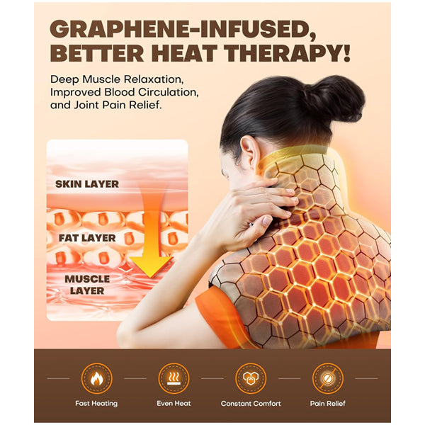 MISSViVi Graphene-Infused Weighted Heating Pad for Neck and Shoulders and Back