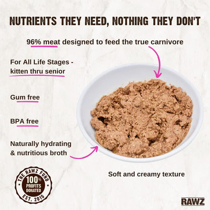 18 Pack - Rawz Natural Premium Pate Canned Cat Wet Food Chicken & Chicken Liver RAWZ