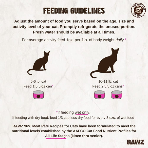 18 Pack - Rawz Natural Premium Pate Canned Cat Wet Food Chicken & Chicken Liver RAWZ