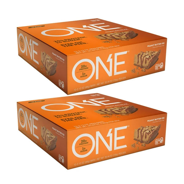 2 Pack - ONE Peanut Butter Pie Gluten Free Protein Bars 12 Count Each