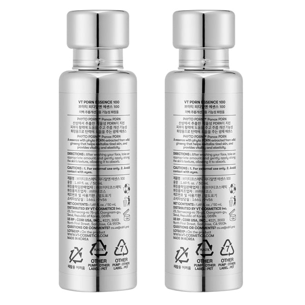 VT PDRN Essence 100 Elasticity & Wrinkle Care Korean Skincare 1.69oz 2 Pack VT Cosmetics