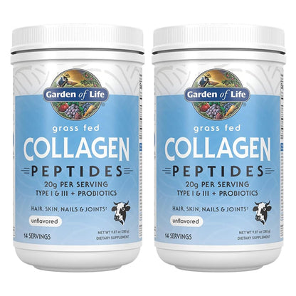 2 Pack - Garden of Life Grass Fed Unflavored Collagen Peptides Powder 14 Servings