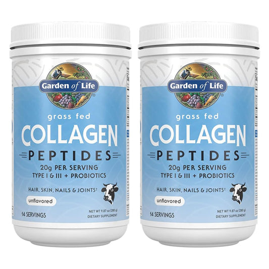 2 Pack - Garden of Life Grass Fed Unflavored Collagen Peptides Powder 14 Servings