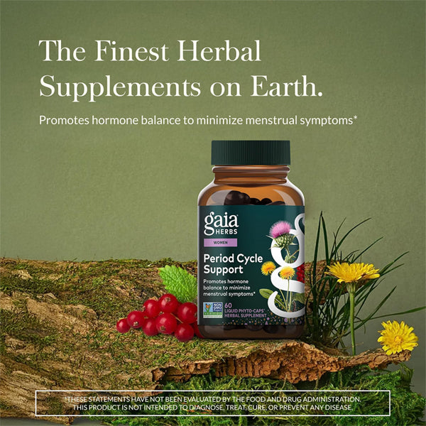 Gaia Herbs Period Cycle Support for Hormone Balance 60 Vegan Capsules Gaia Herbs