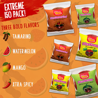 150 Count - Vero Pica Goma Mexican Candy Variety Pack Assorted Mix Individually Wrapped