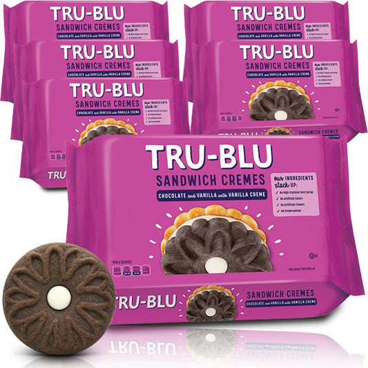 6 Pack - Tru-Blu Duplex Cookies with Chocolate & Vanilla Cream 20oz Tru-Blu