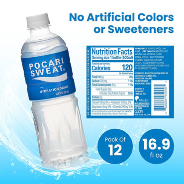 12 Pack - Pocari Sweat Electrolyte Hydration Sports Drink 16.9oz Pocari Sweat