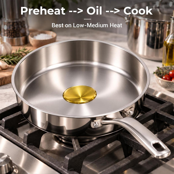Ammeloo 22-Pieces Stainless Steel Cookware Set with Lids, Pots and Pans Set Ammeloo