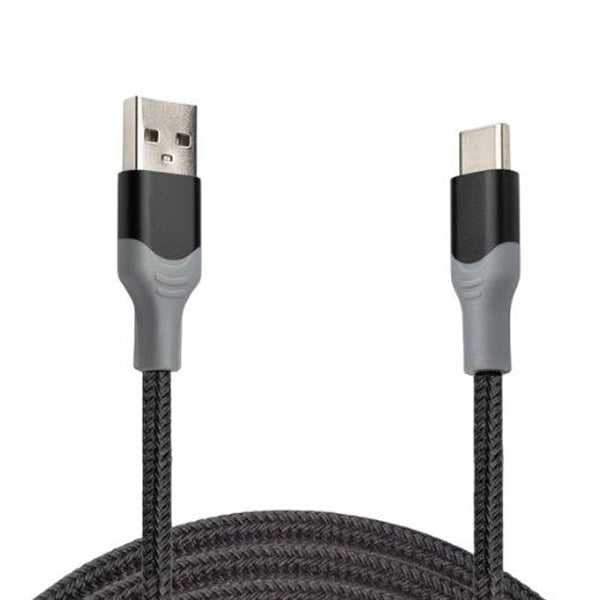 12 Pack - Powerxcel 4FT Kevlar USB-A to Type-C Fast Charging Cable Black Wholesale Bundle