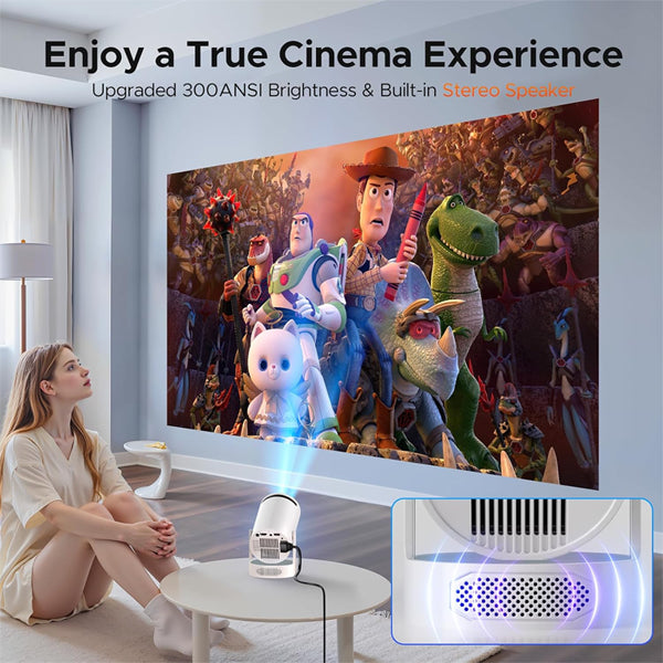 Mini Projector with WiFi and Bluetooth, 4K Support Portable Movie Projector Camworld