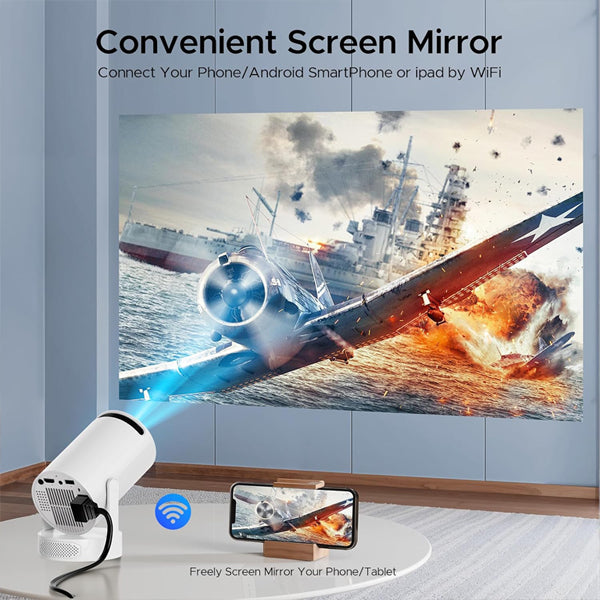 Mini Projector with WiFi and Bluetooth, 4K Support Portable Movie Projector Camworld