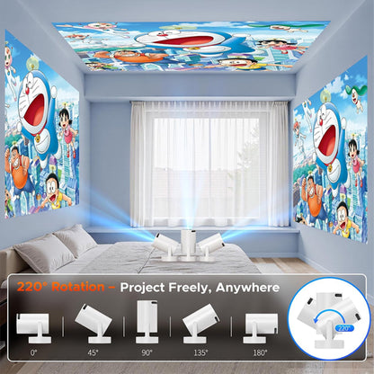 Mini Projector with WiFi and Bluetooth, 4K Support Portable Movie Projector Camworld
