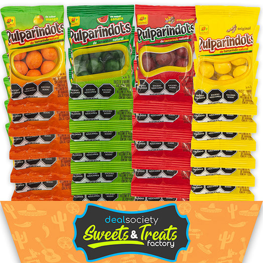 24 Count - Pulparindo Pulparindots Tamarind Mexican Candy Variety Pack