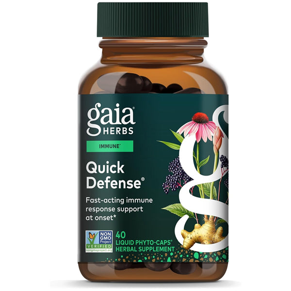 Gaia Herbs Quick Defense Immune Support Supplement 40 Vegan Capsules Gaia Herbs