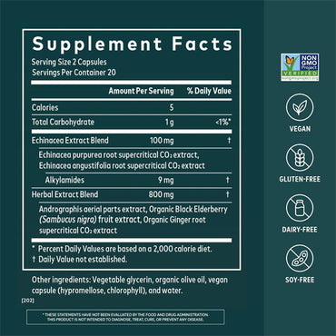 Gaia Herbs Quick Defense Immune Support Supplement 40 Vegan Capsules Gaia Herbs
