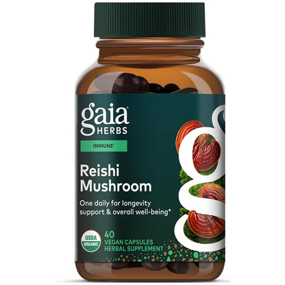 Gaia Herbs Reishi Mushroom Immune Support 40 Vegan Capsules Gaia Herbs