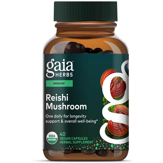 Gaia Herbs Reishi Mushroom Immune Support 40 Vegan Capsules Gaia Herbs
