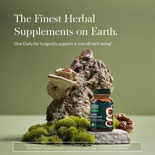 Gaia Herbs Reishi Mushroom Immune Support 40 Vegan Capsules Gaia Herbs