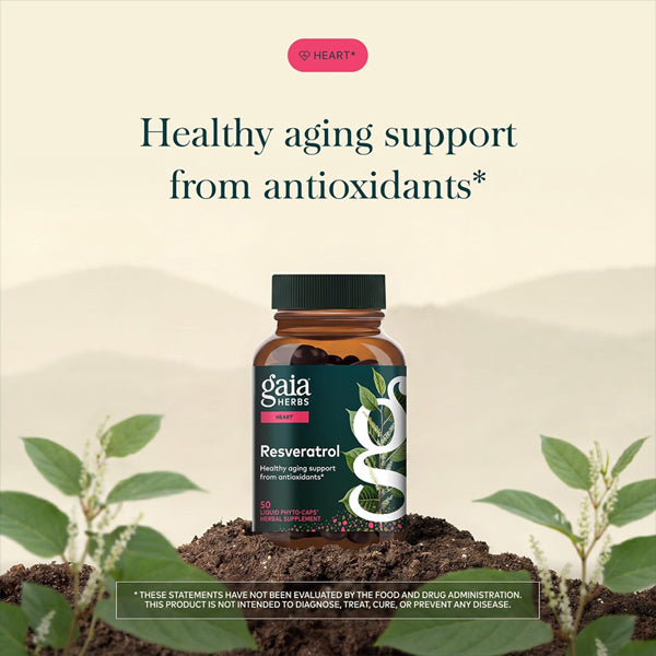 Gaia Herbs Resveratrol for Antioxidant Support 50 Vegan Capsules Gaia Herbs