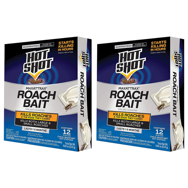 Hot Shot MaxAttrax Roach Bait Child-Resistant Bait Stations 12 Count