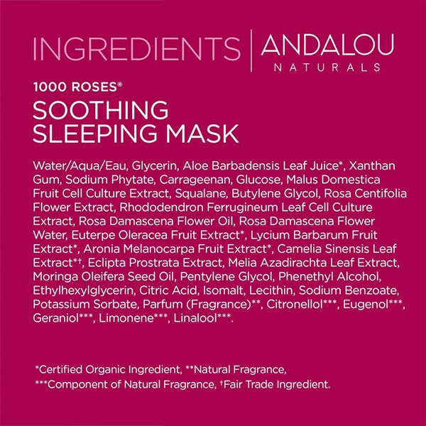 2 Pack - Andalou 1000 ROSES Sensitive Soothing Sleeping Mask