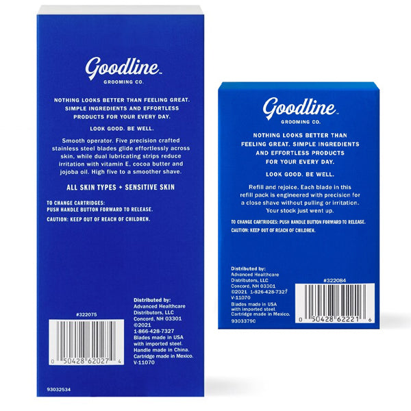 Goodline Grooming Co. Men's Precision 5-Blade Razor  + Bonus 8 Pack Blade Replacements
