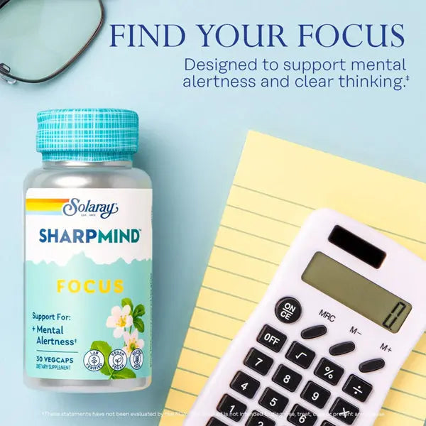 Solaray SharpMind Focus Mental Alertness Nootropic 30 VegCaps Solaray