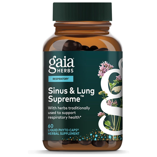 Gaia Herbs Sinus & Lung Supreme Lung Support Supplement 60 Vegan Capsules Gaia Herbs
