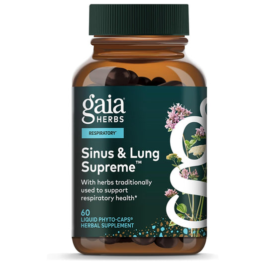 Gaia Herbs Sinus & Lung Supreme Lung Support Supplement 60 Vegan Capsules Gaia Herbs