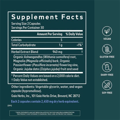 Gaia Herbs SleepThru Sleep Support Supplement 60 Vegan Capsules Gaia Herbs