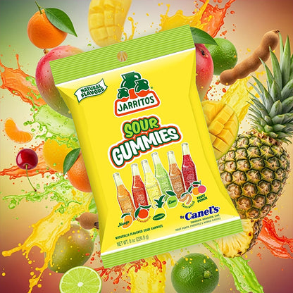 4 Pack - Jarritos Sour Gummies Mexican Candies Natural Flavors Tangy & Chewy 8oz