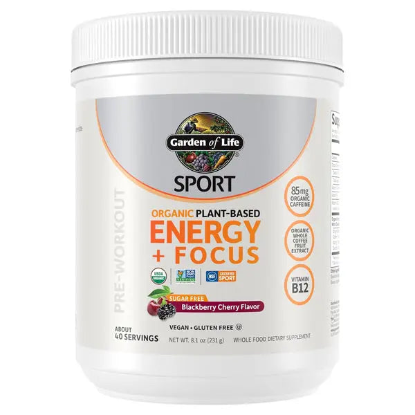 Garden of Life Sport Organic Plant-Based Energy + Focus BlackBerry Cherry 40 svgs Garden of Life