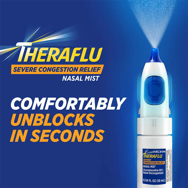 Theraflu Severe Congestion Relief Nasal Mist 3 Pack 0.34oz Each