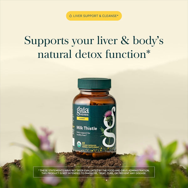 Gaia Herbs Milk Thistle Liver Supplement 60 Vegan Capsules Gaia Herbs