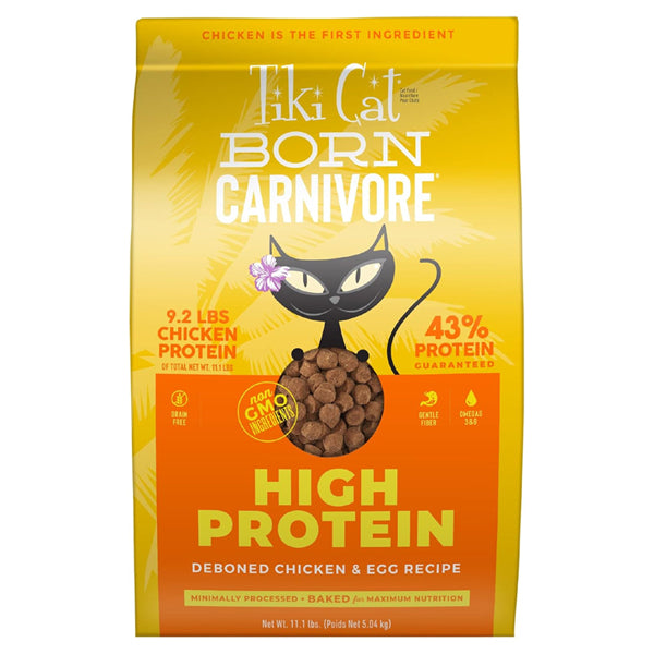 Tiki Cat Born Carnivore High Protein Deboned Chicken & Egg Cat Food 11.1 lbs Tiki Cat