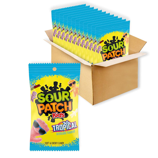 12 Pack - SOUR PATCH KIDS Tropical Soft & Chewy Candy 8oz Bags