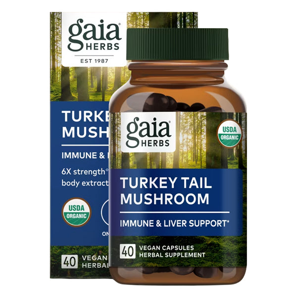 Gaia Herbs Turkey Tail Mushroom Immune Support 40 Vegan Capsules Gaia Herbs