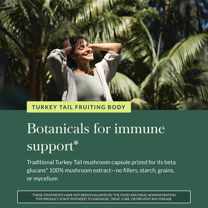 Gaia Herbs Turkey Tail Mushroom Immune Support 40 Vegan Capsules Gaia Herbs