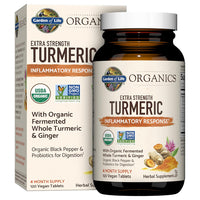 Garden of Life Organics Extra Strength Turmeric 120 Vegan Tablets