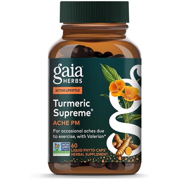 Gaia Herbs Turmeric Supreme Ache P.M. Sleep Support 60 Vegan Capsules Gaia Herbs