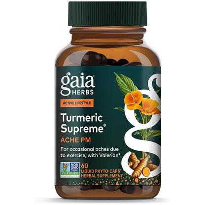 Gaia Herbs Turmeric Supreme Ache P.M. Sleep Support 60 Vegan Capsules Gaia Herbs