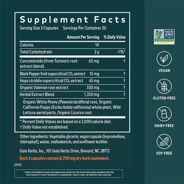 Gaia Herbs Turmeric Supreme Ache P.M. Sleep Support 60 Vegan Capsules Gaia Herbs