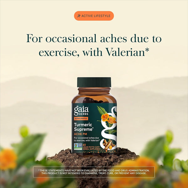 Gaia Herbs Turmeric Supreme Ache P.M. Sleep Support 60 Vegan Capsules Gaia Herbs