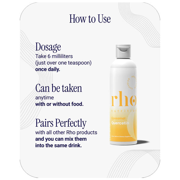 Rho Nutrition Liposomal Quercetin Advanced Immune and Histamine Support 6oz